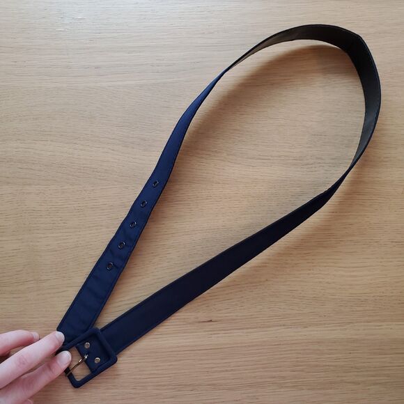 Vintage 80s Navy Cloth Belt - Picture 3 of 10